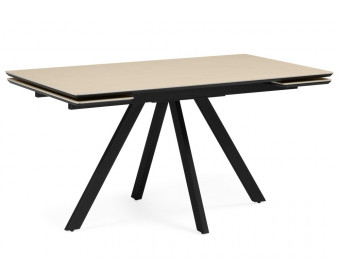 Керамический стол Вилли 120(180)х80 okara light yellow / черный