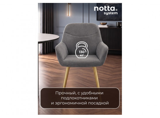 Стул на металлокаркасе Флюид 360 темно-серый (zd 995) / золотой