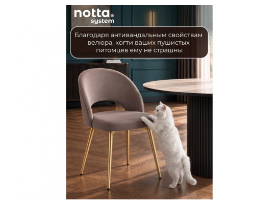 Стул на металлокаркасе Курбис латте (zd 290) / золотой