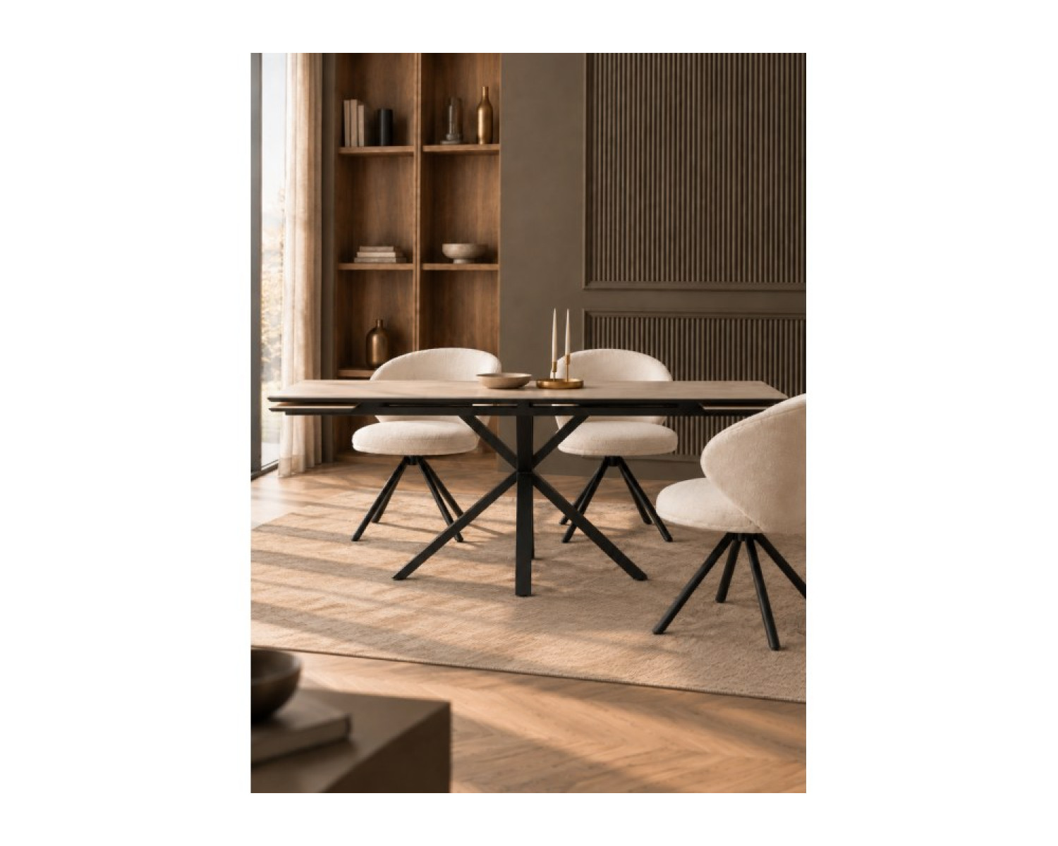 Керамический стол Старлайт 140(200)х80 okara light yellow / черный