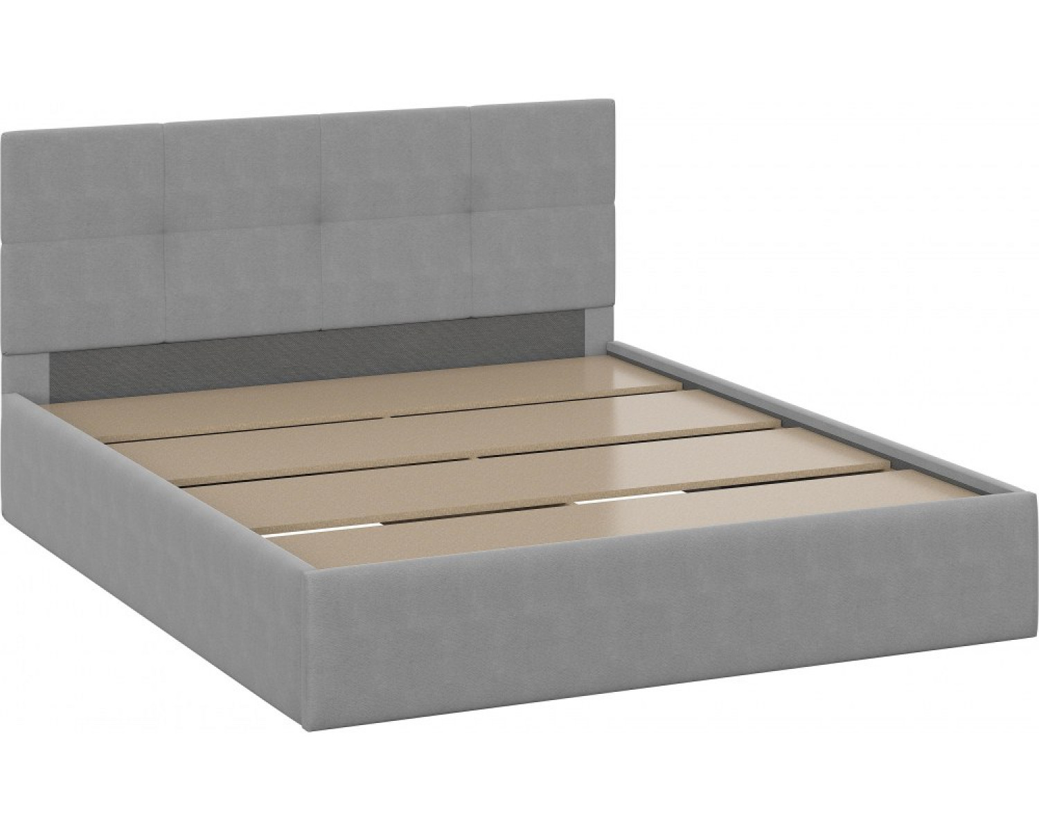 Двуспальная кровать Манака 160х200 ткань серая