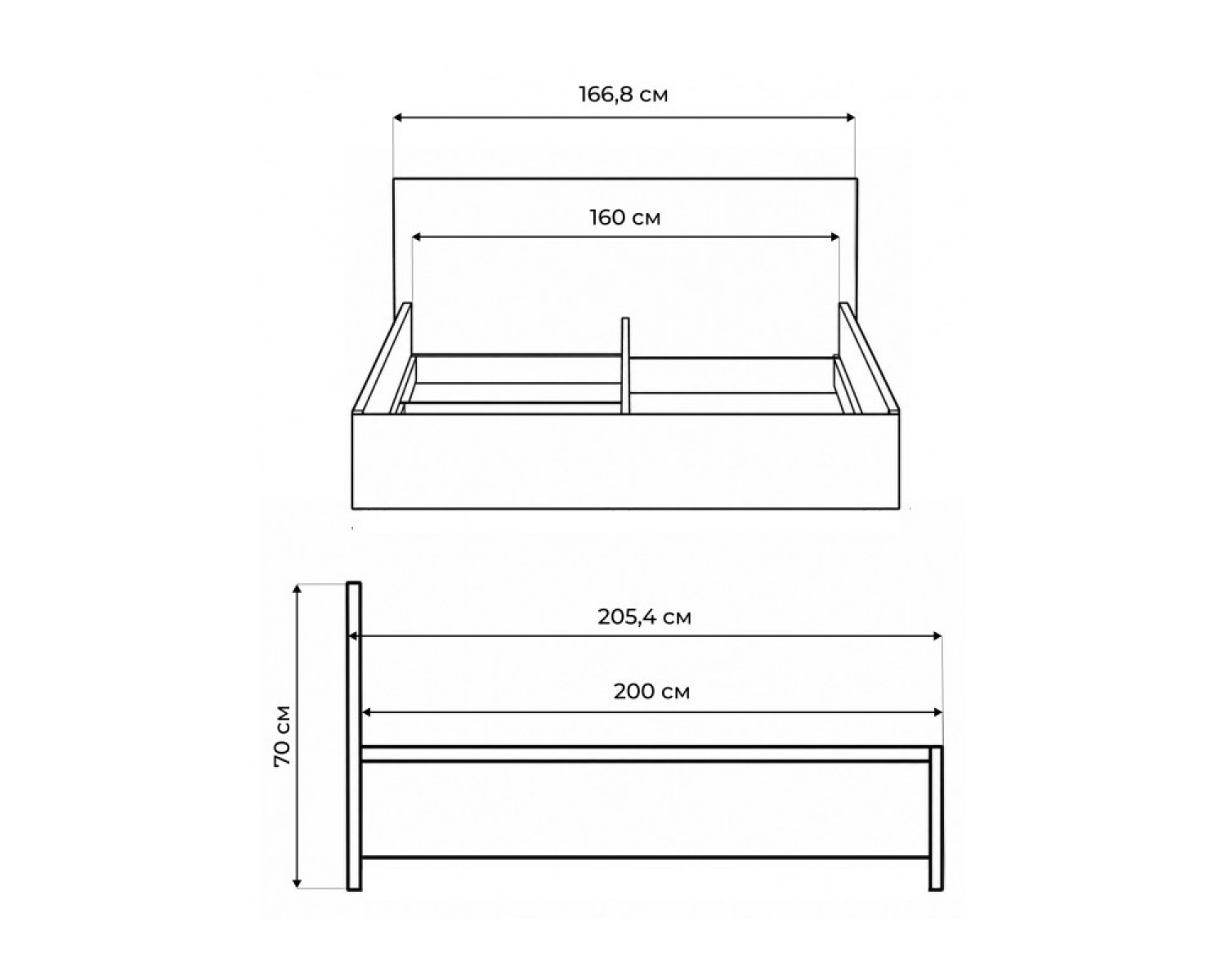 Двуспальная кровать Бирма 160x200 (без основания) белое дерево