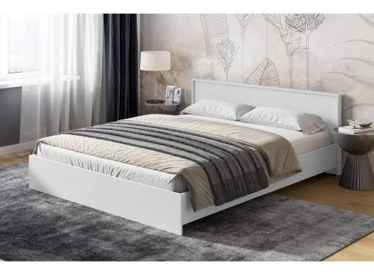 Двуспальная кровать Бирма 160x200 (без основания) белое дерево