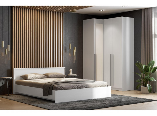 Двуспальная кровать Бирма 160x200 (без основания) белое дерево