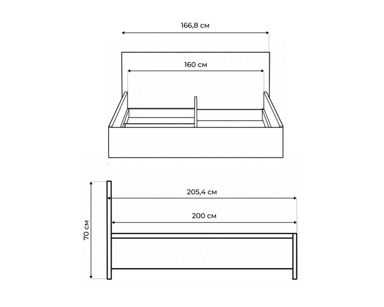 Двуспальная кровать Бирма 160x200 (с основанием) белое дерево
