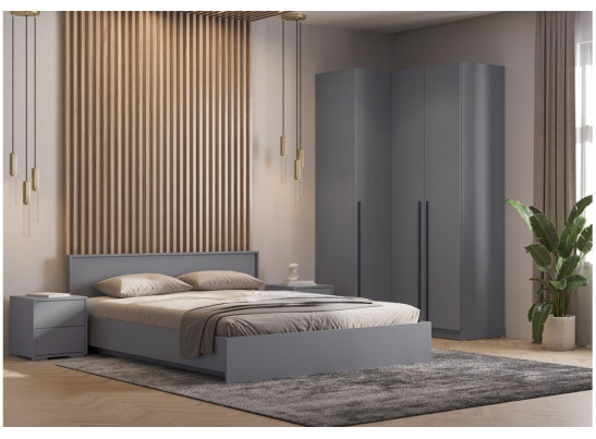 Двуспальная кровать Бирма 160x200 (с основанием) серый графит