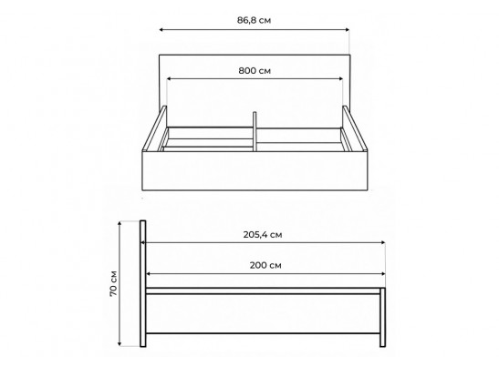 Односпальная кровать Бирма 80x200 (с основанием) серый графит