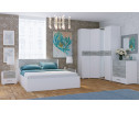 Двуспальная кровать Теплиса 160x200 белый / бетон светлый