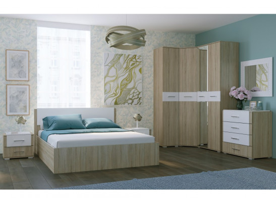 Двуспальная кровать Теплиса 160x200 сонома / белый