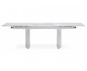 Стеклянный стол Монерон 200(260)х100х77 белый мрамор / белый