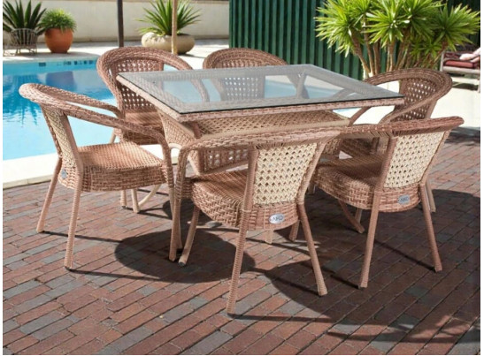 Обеденный стол из экоротанга DECO / ДЕКО 120х90