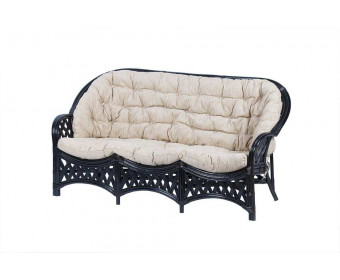 Плетеный диван 3-местный Черчилль, подушка светлая