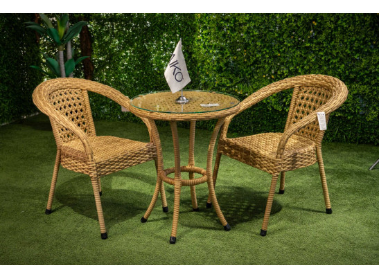 Кофейный плетеный столик из ротанга DECO / ДЕКО