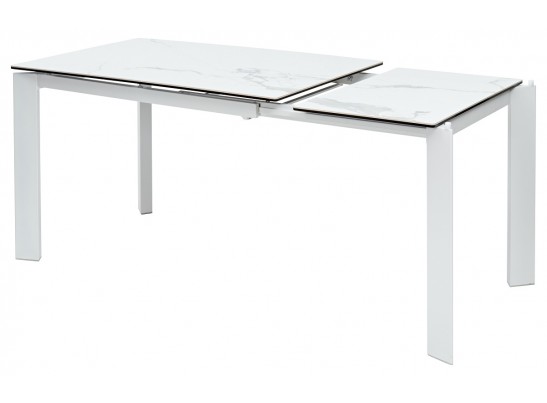 Стол КОРНЕР (CORNER) 120 цвет БЕЛЫЙ МРАМОР МАТОВЫЙ (MATTE STATUARIO керамика, стекло/ БЕЛЫЙ, ®DISAUR