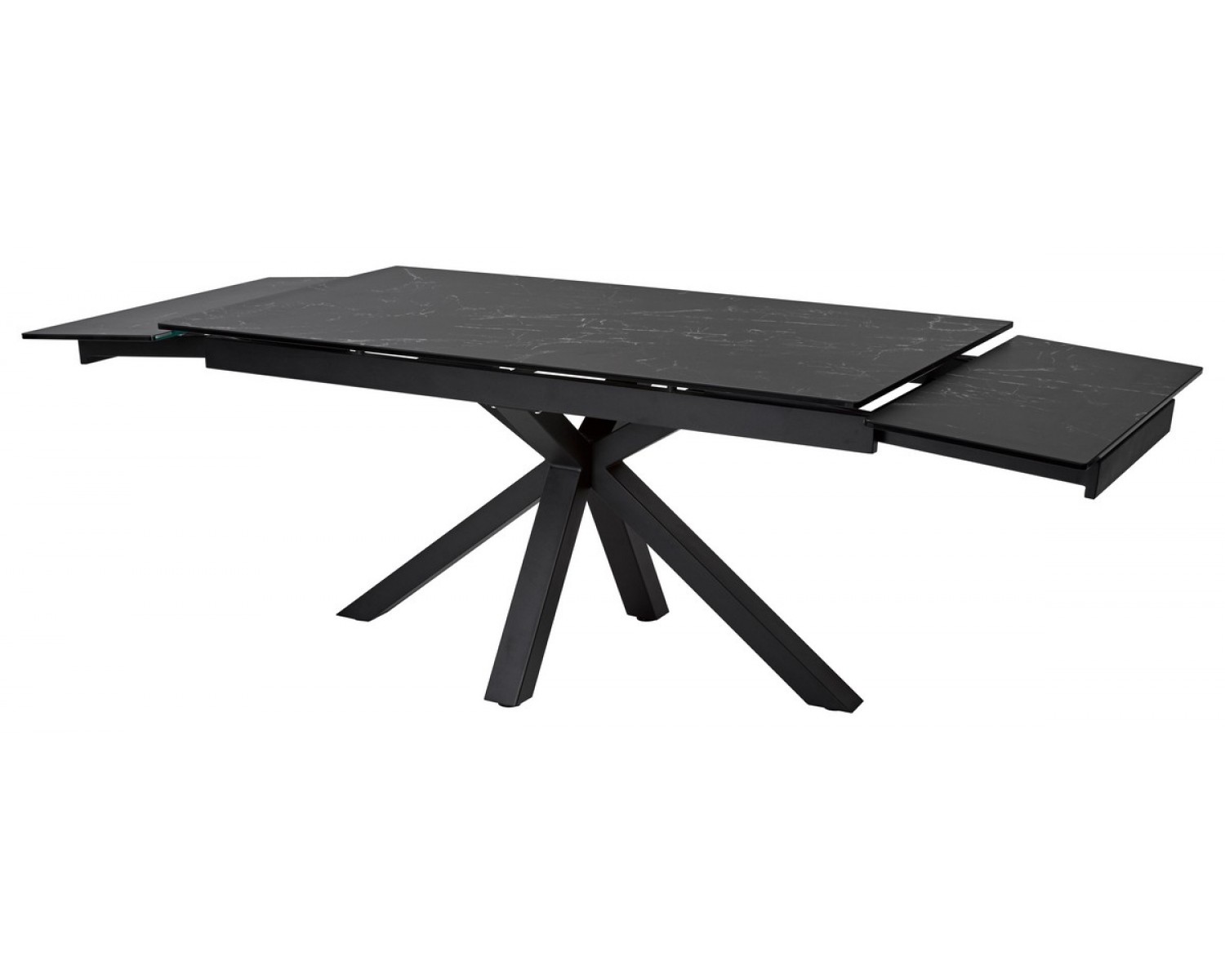 Стол ALTO 160 NERO KL-116 Черный мрамор матовый, итальянская керамика/ черный каркас