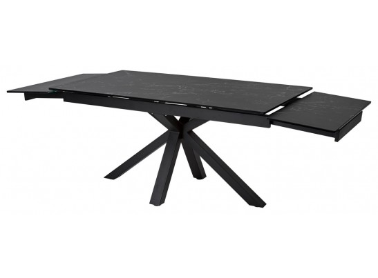 Стол ALTO 160 NERO KL-116 Черный мрамор матовый, итальянская керамика/ черный каркас 