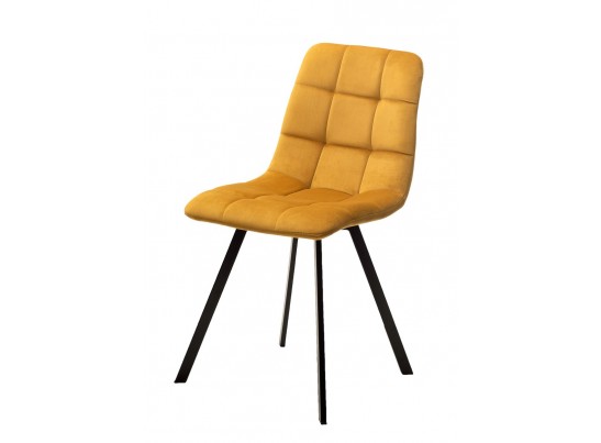 Стул CHILLI SQUARE BLUVEL-68 желтый, велюр / черный каркас 
