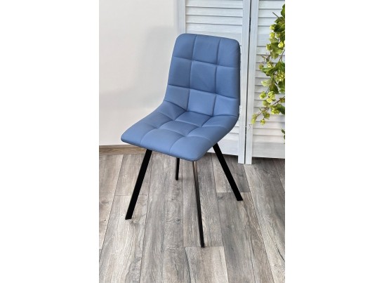Стул CHILLI-Q SQUARE Oracul 795 Синий, экокожа PU / черный каркас, 