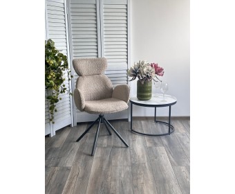 Стул ВАРДИ (VARDY) 360 град.поворот. бежевый букле XD841-06 / Серый, ®DISAUR