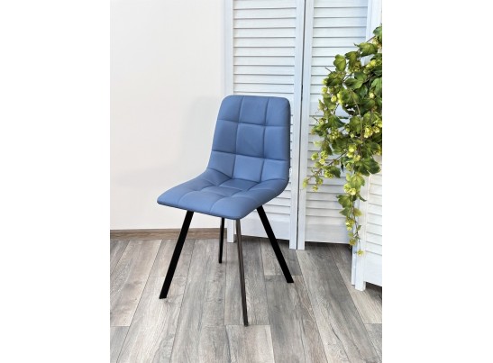 Стул CHILLI-Q SQUARE Oracul 795 Синий, экокожа PU / черный каркас, 