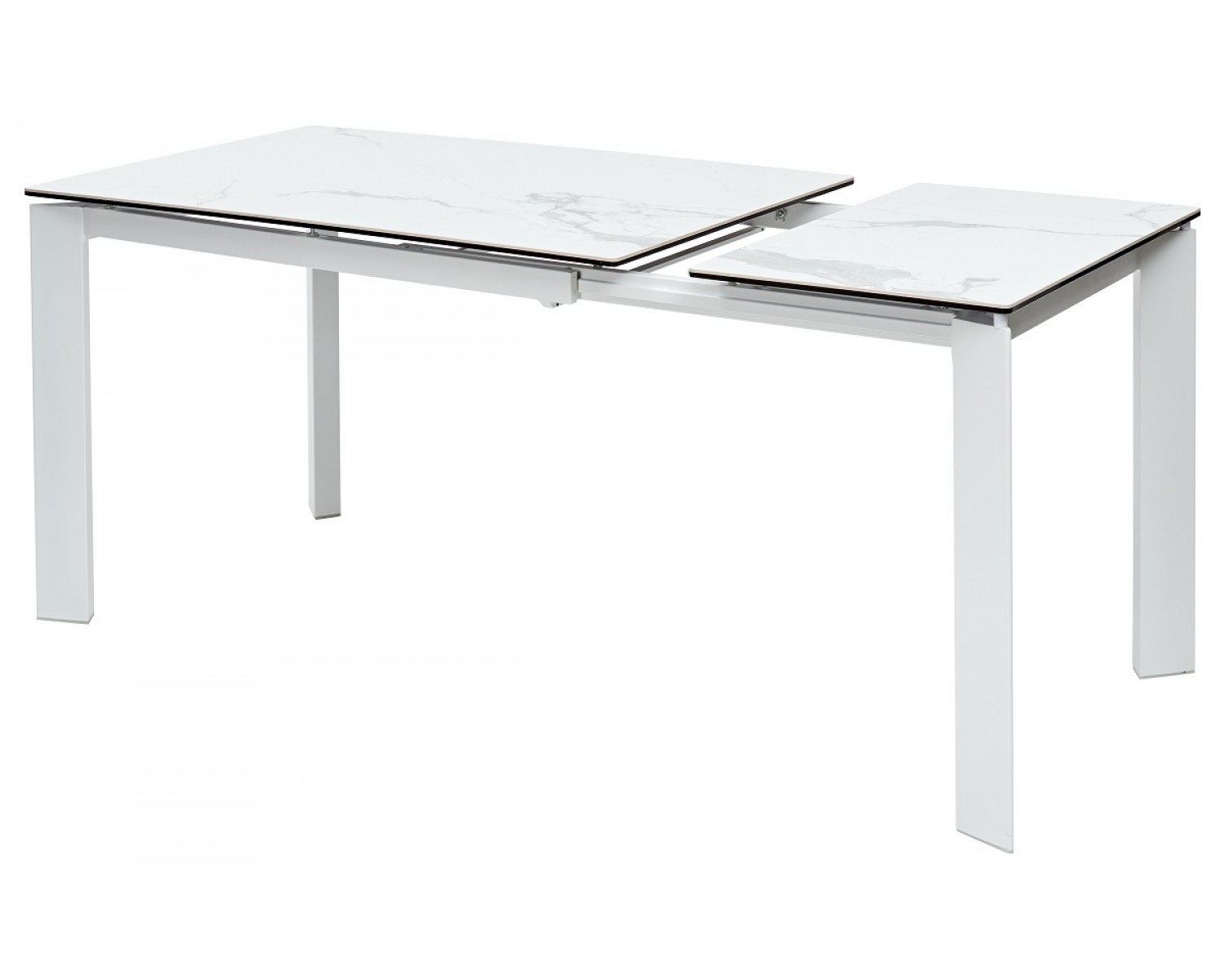 Стол КОРНЕР (CORNER) 120 цвет БЕЛЫЙ МРАМОР МАТОВЫЙ (MATTE STATUARIO керамика, стекло/ БЕЛЫЙ, ®DISAUR