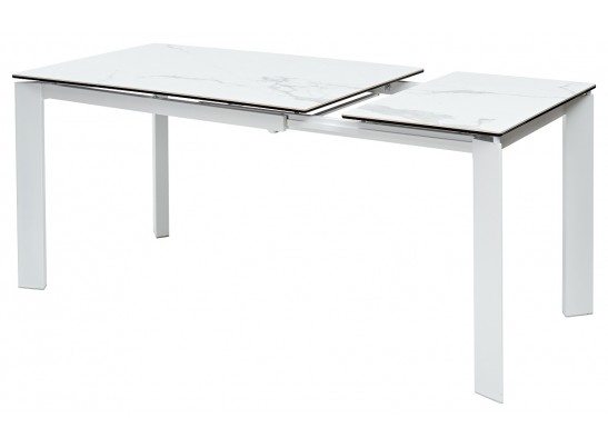 Стол КОРНЕР (CORNER) 120 цвет БЕЛЫЙ МРАМОР МАТОВЫЙ (MATTE STATUARIO керамика, стекло/ БЕЛЫЙ, ®DISAUR