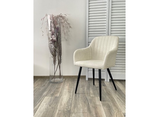 Стул BRANDY WZ2042-01 молочный фактурный велюр / черный каркас 