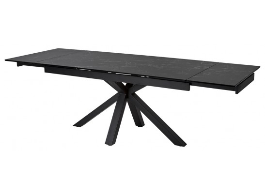 Стол ALTO 160 NERO KL-116 Черный мрамор матовый, итальянская керамика/ черный каркас 