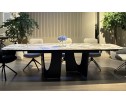 Стол БИРГЕР (BIRGER) 200 цвет KL-188 Бело-коричневый мрамор/ Темно-серый, ®DISAUR