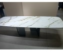 Стол БИРГЕР (BIRGER) 200 цвет KL-188 Бело-коричневый мрамор/ Темно-серый, ®DISAUR