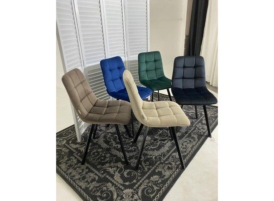Стул CHILLI SQUARE BLUVEL-78 GREEN, велюр / черный каркас, 