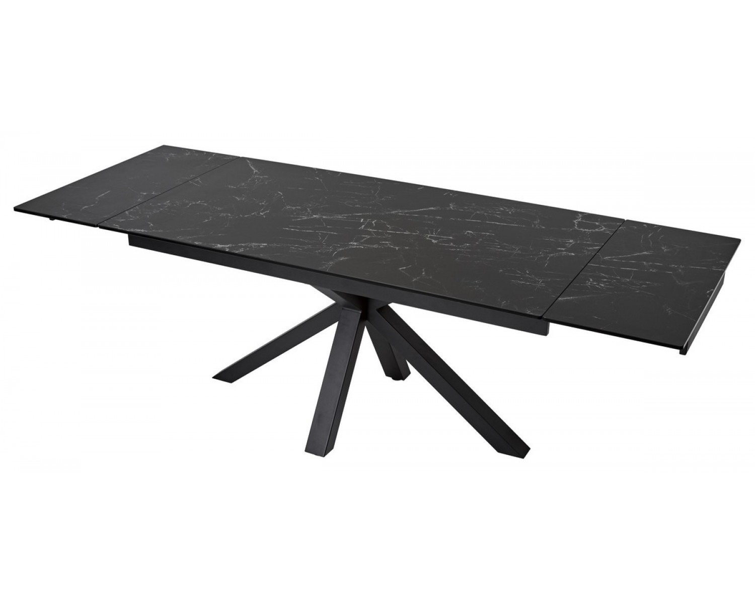 Стол ALTO 160 NERO KL-116 Черный мрамор матовый, итальянская керамика/ черный каркас