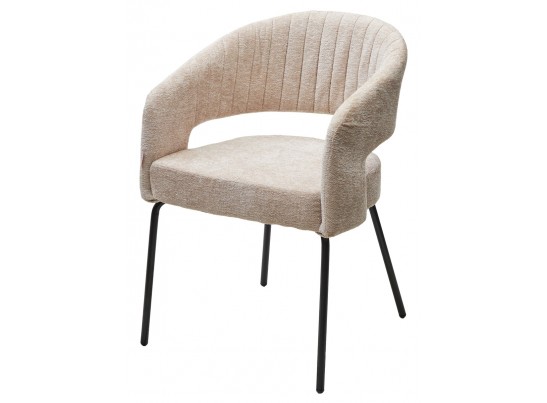 Стул SNUG 3018-10 бежевый, шенилл / черный каркас, ®DISAUR