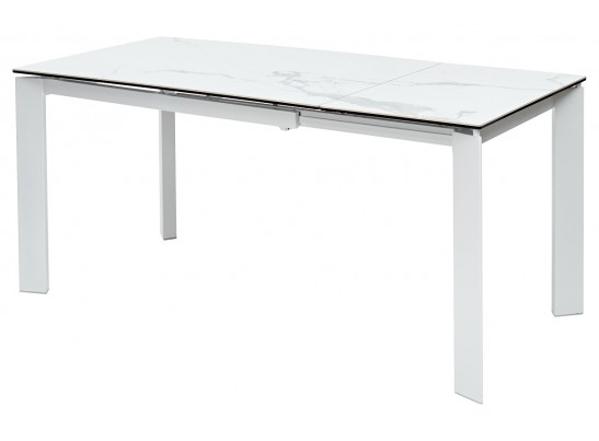 Стол КОРНЕР (CORNER) 120 цвет БЕЛЫЙ МРАМОР МАТОВЫЙ (MATTE STATUARIO керамика, стекло/ БЕЛЫЙ, ®DISAUR