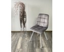 Стул CHILLI SQUARE PK6015-03 (VBP203) античный cеребристо-серый, велюр/ белый каркас 