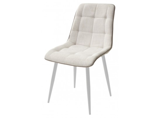 Стул CHIC HE622-01/ HE622-05 топленое молоко, ткань/ белый каркас 