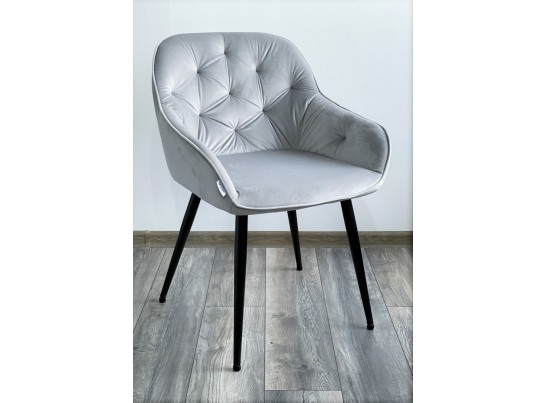 Стул BREEZE BLUVEL-03 LIGHT GREY, велюр / черный каркас 