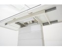 Стол ALTA 120 GREY-WHITE MARBLE/ WHITE глазурованное стекло 