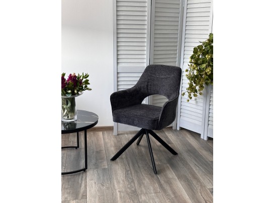 Стул GUARA 180 град. поворот. цвет серый RAVEN 18 / черный каркас, ®DISAUR