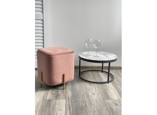 Пуф для гостиной ARES BLUVEL-52 PINK / GOLD 