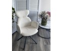 Стул VARDY 360 град.поворот. Белый букле XD841-01 / Серый, ®DISAUR