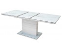 Стол ALTA 120 GREY-WHITE MARBLE/ WHITE глазурованное стекло 