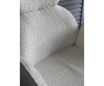 Стул ВАРДИ (VARDY) 360 град.поворот. Белый букле XD841-01 / Серый, ®DISAUR