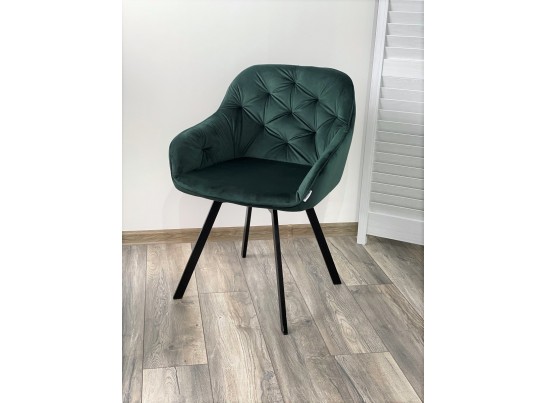 Стул GALE 360 град. поворот. BLUVEL-78 GREEN, велюр/ черный каркас, 