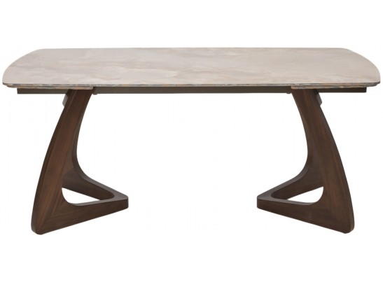 Стол DAKAR 180 GLOSS AMBER JADE SOLID CERAMIC / Орех, ®DISAUR