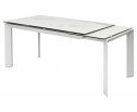 Стол CREMONA 160 HIGH GLOSS STATUARIO Белый мрамор глянцевый, керамика/ белый каркас 