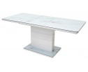 Стол ALTA 120 GREY-WHITE MARBLE/ WHITE глазурованное стекло 