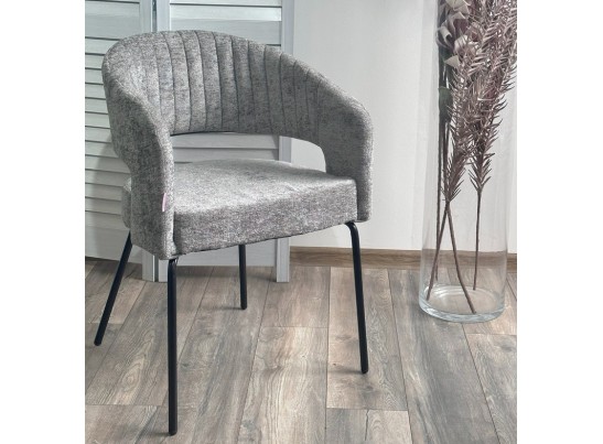 Стул SNUG 3018-17 серый, шенилл / черный каркас, ®DISAUR