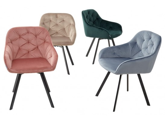 Стул GALE 360 град. поворот. BLUVEL-78 GREEN, велюр/ черный каркас, 