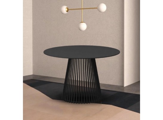 Стол ТЕРНИ (TERNI) 120 ЧЕРНЫЙ МРАМОР (MATT BLACK MARBLE SOLID CERAMIC), керамика/ ЧЕРНЫЙ, ®DISAUR